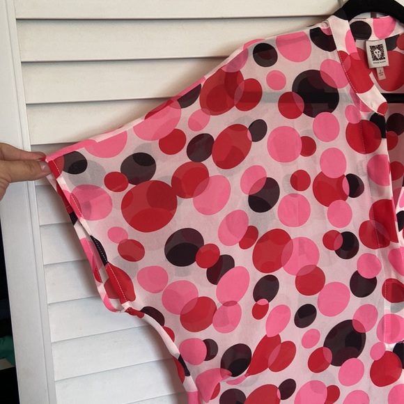 Anne Klein polkadot, blouse, size 6 - Picture 3 of 5